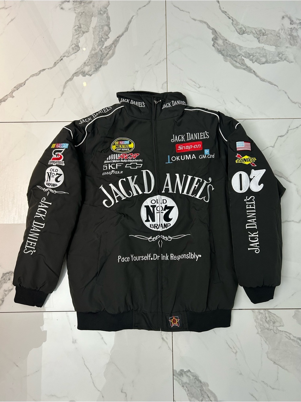 Jack Daniels Nascar Racing Jacket Black – Vintage Embroidered Bomber